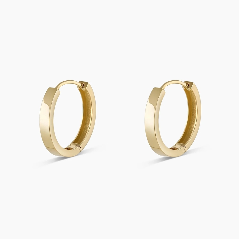 18K plaqué en or Huggies simples Boucles d'oreilles de mode solide bijoux pour filles design classique
