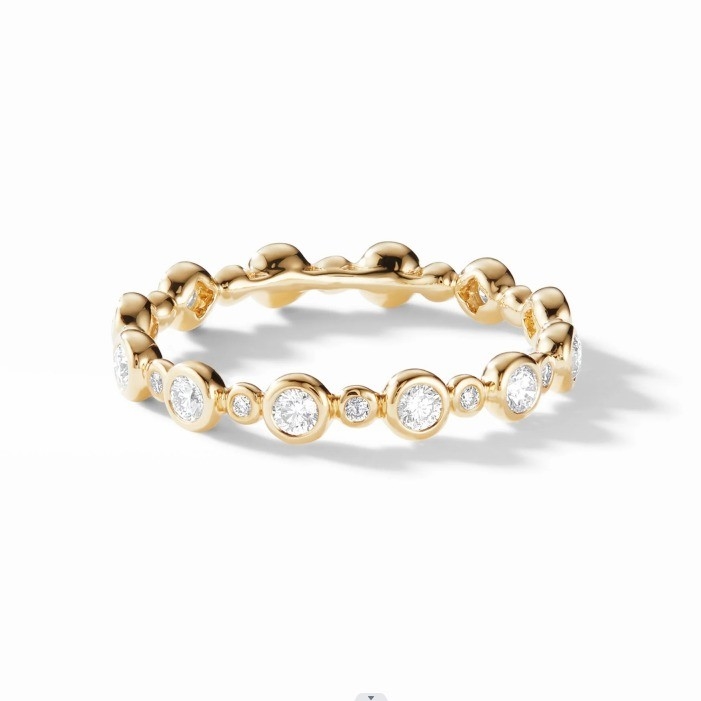 Classiques Circon Eternity Band Bijoux plaqués en or US Taille 10 Anneau clair CZ