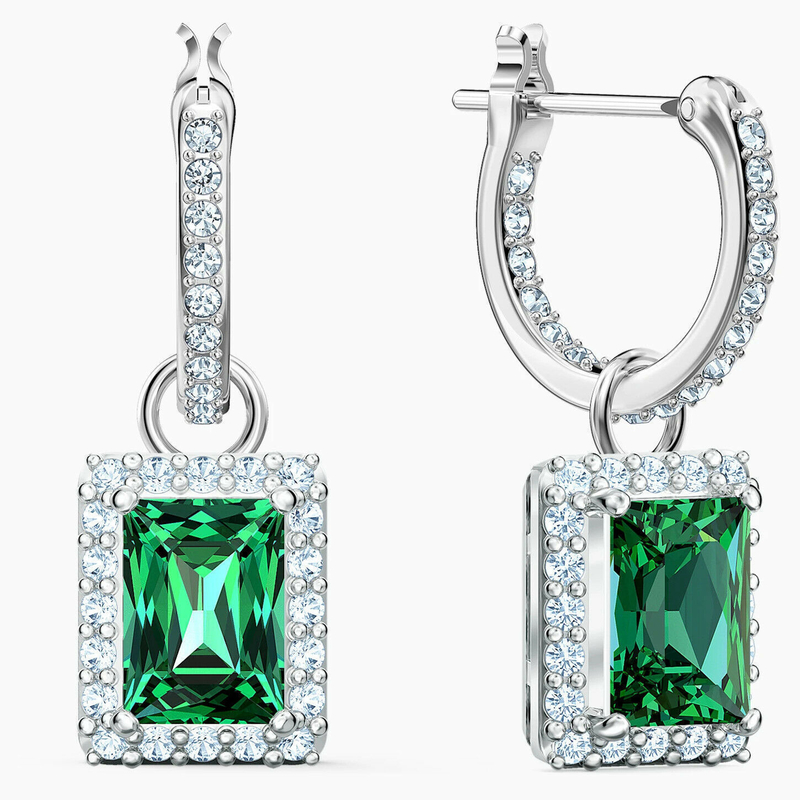 Verte CZ Diamant 925 Sterling Argent Classic Boucle d'oreille de luxe pour la mode féminine