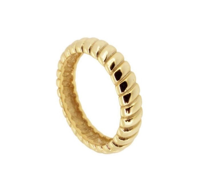 Largeur 6 mm Anneau de fiançailles en argent 18K or rhodium couleur en argent