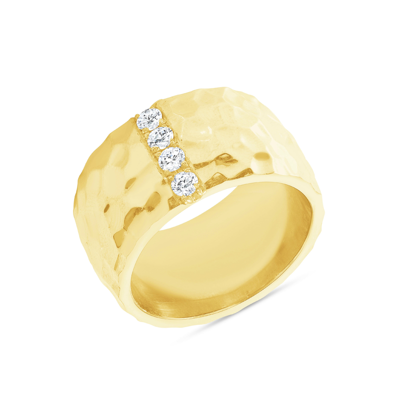 Taille 6 - Taille 10 Bande d'éternité pour hommes Anneaux en laiton plaqué 18K