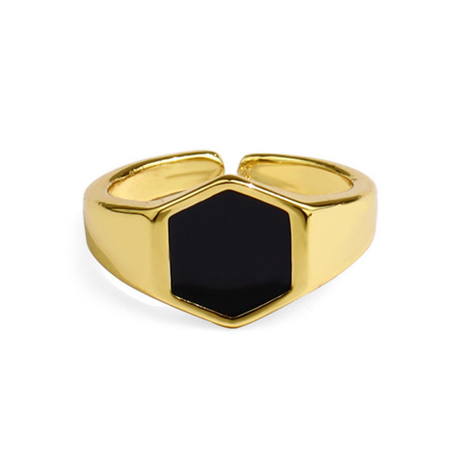 Anneaux de manchette d'agate noir plaqué en or 14K en argent 925 pour les personnes soucieuses de leur style