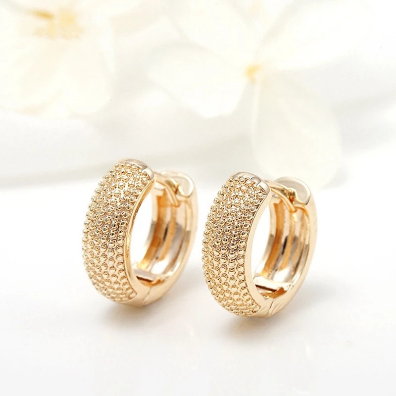 Eco-friendly 18K plaqué en or multi petits points perles boucles d'oreilles pour femmes filles 2021