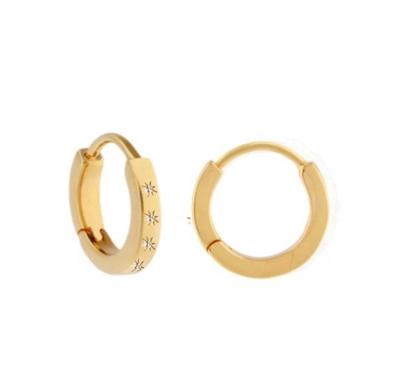 Des boucles d'oreilles élégantes 14K d'or étoile Vermeil ensemble de diamants Boucles d'embrasser pour un style sans effort