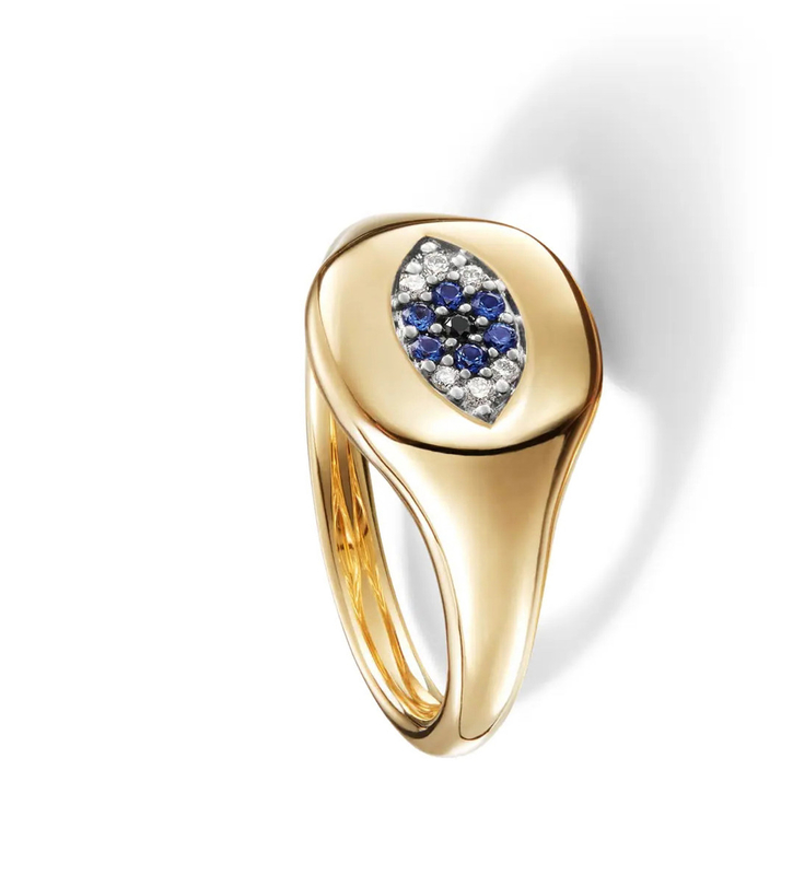 Collectables de câble brésilien Evil Eye Mini Ringe 18K Or Blanc CZ 925 Argent