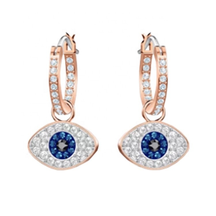 Des boucles d'oreilles élégantes bleu blanc cz 925 argent sterling boucles d'oreilles pour femmes
