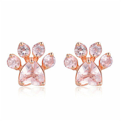 Des empreintes d'animaux pour enfants Des boucles d'oreilles en cuivre 925 sterling