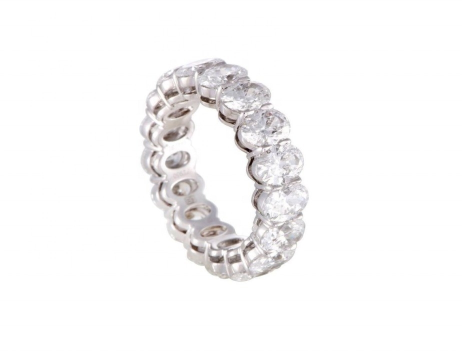 Clair CZ Ovale Eternity Band Anneau de bijoux type Anneau d'éternité en argent pour femme