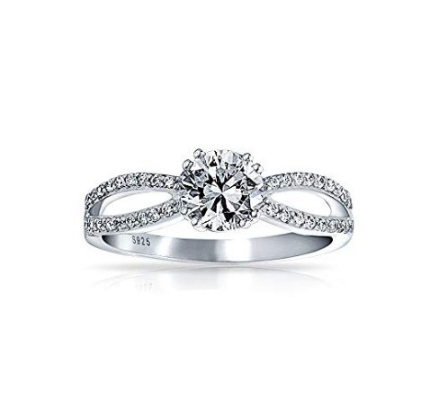 Anneau d'argent sterling 925 pour femmes Fiançailles de couple