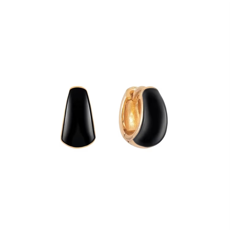 Jeux de beauté sur mesure pour femmes S925 Argent 18K Or Gros dôme couleur émail petites boucles d'oreilles Huggie