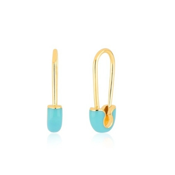 Boucles d'oreilles à épingles de mode pour femmes en argent sterling 925 ornées d'une finition en goutte d'émail bleu