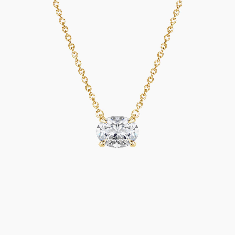 Coupe ovale 5A Zirconia blanche coube pendentif de pierre précieuse brillante Colliers pour femmes bijoux classiques