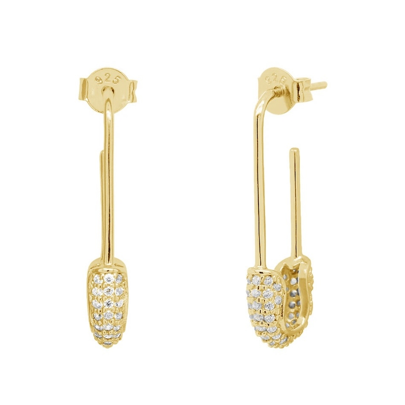 Boucles d'oreilles en argent 925 avec diamant brésilien