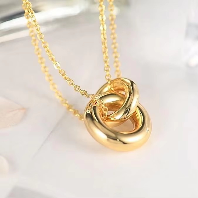 Délicieux collier rond, 14 carats d'or plaqué 925 Sterling Silver Collier rond pour femmes, collier mat
