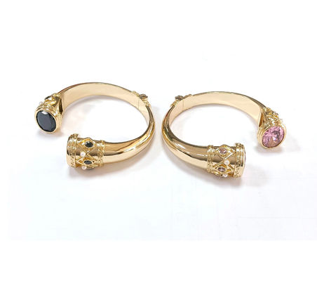 Le placement en laiton bracelet bracelets manchette bijoux pierres de grenat bijoux en argent Glitter CZ