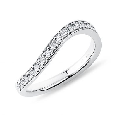 925 Sterling Silver White Gold Diamond CZ Wave Ring pour les dames bijoux de qualité OEM/ODM