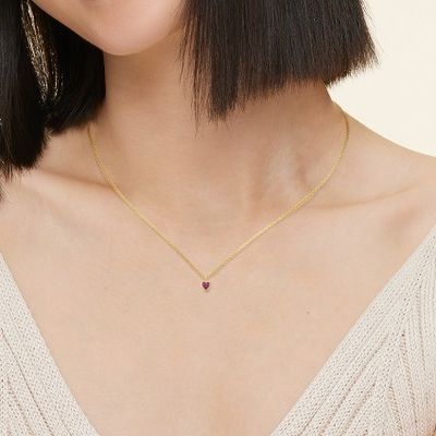 Collier classique en argent sterling 925 en forme de cœur en émeraude