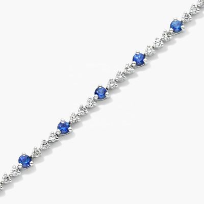 Bracelet de tennis en rubis de zircon blanc de 3 mm en coupe ronde Bracelet de tennis en argent sterling
