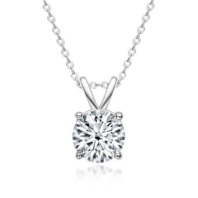 Collier en argent sterling 925 pour filles 18K or jaune découpé en solitaire cadeau en pierre