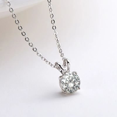 Collier en argent sterling 925 pour filles 18K or jaune découpé en solitaire cadeau en pierre