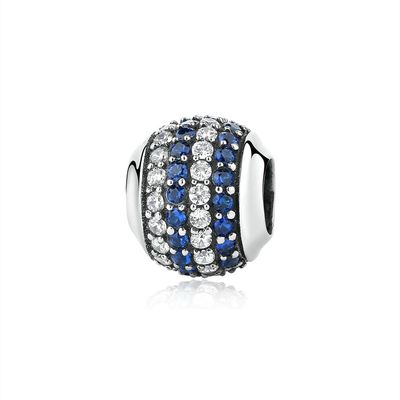 Mode Blanc et Bleu CZ 925 Argent Sterling Jeux de fabrication d'accessoires