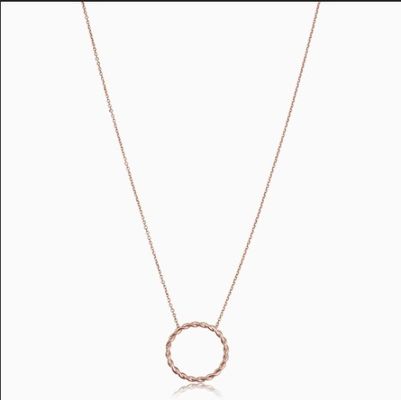 Collier en or 14K plaqué 925 Sterling Silver Twist Collier avec chaîne de liens de 16 pouces de long