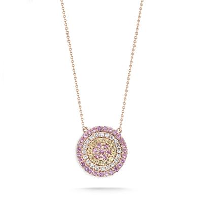 Collier bleu et blanc CZ en forme de cercle en argent sterling 925