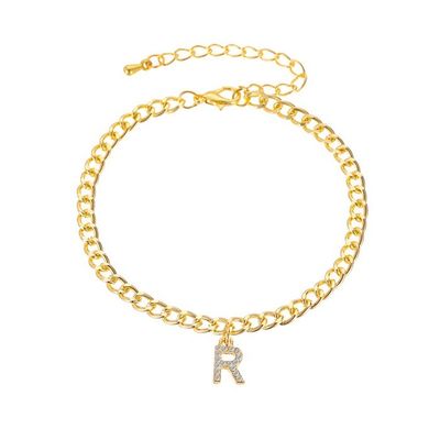 Personnalisé 18K plaqué en or de la mode de laiton cubain chaîne de lien de bracelet de tennis pour femmes