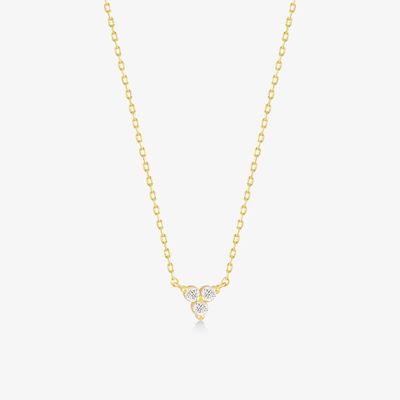 Pendant en or de 18 carats en zircon, en argent, en trio, en diamant, en cube, en collier en zircon.