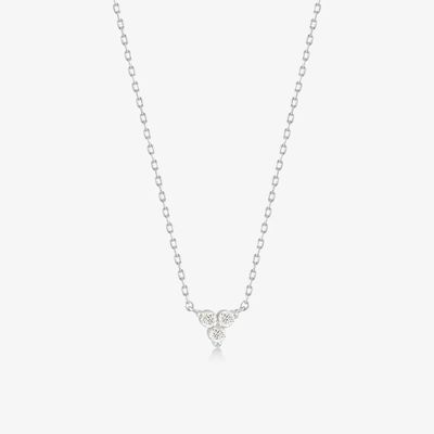 Pendant en or de 18 carats en zircon, en argent, en trio, en diamant, en cube, en collier en zircon.