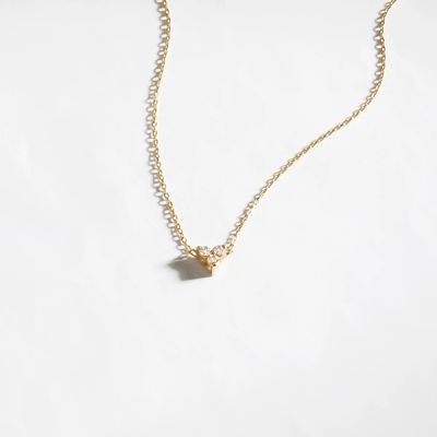 Pendant en or de 18 carats en zircon, en argent, en trio, en diamant, en cube, en collier en zircon.
