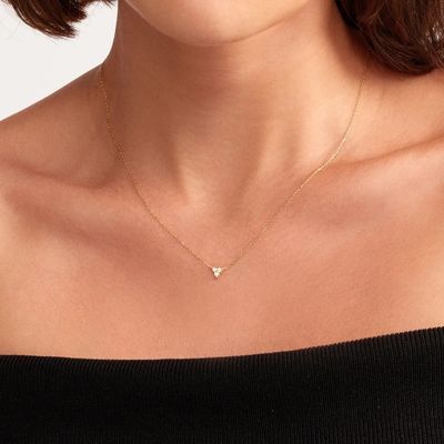 Pendant en or de 18 carats en zircon, en argent, en trio, en diamant, en cube, en collier en zircon.