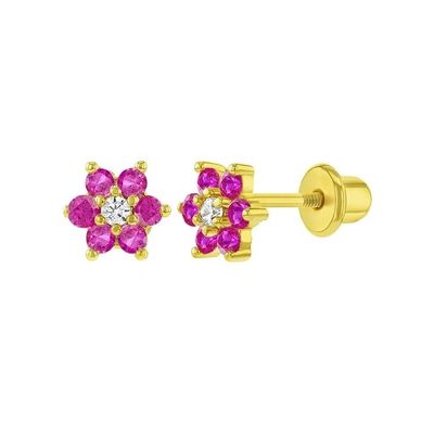 Boucles d'oreilles en or de 5 mm de 18 carats, parfait cadeau pour les enfants en argent sterling 925.