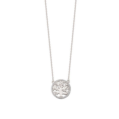 Période de fête 18K or plaqué Sterling Argent Arbre de la Vie Collier de pendentif pour femmes