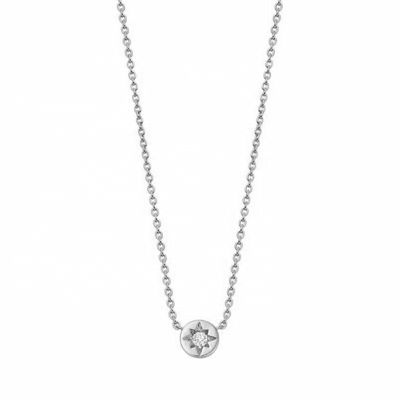 Collier en or plaqué 925 Sterling Silver Starburst Diamond Disc Pendant Collier pour le port quotidien