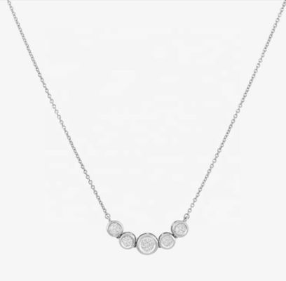Collier en or rhodium 18 carats pour femme 1,2 mm en or blanc