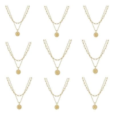 Collier empilable à double pendentif en argent sterling 925 fait à la main avec livraison en 30 jours