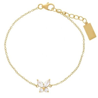 Bracelet de charme papillon plaqué en or 14K en argent sterling 925 avec 50 pièces MOQ