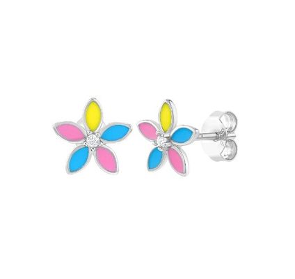 Des boucles d'oreilles en argent sterling 925 en émail jaune