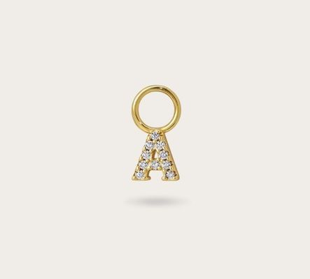 Logo 925 et personnalisé Mini 18K Or Initial Charm 925 Sterling Silver Pendentif personnel