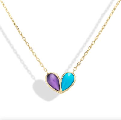 Fine 18K Gold Plated White Pear Shape CZ Sweetheart 925 Sterling Silver Necklace for Women