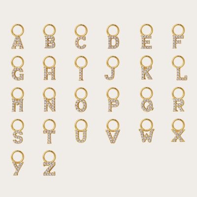 Logo 925 et personnalisé Mini 18K Or Initial Charm 925 Sterling Silver Pendentif personnel