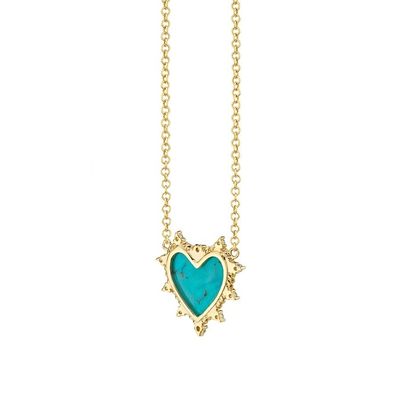 Chaîne en argent sterling 925 bijoux diamant et cœur turquoise
