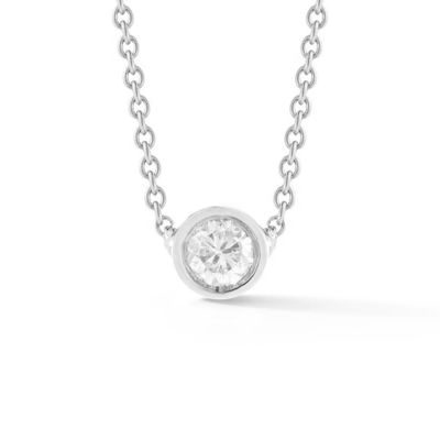 Collier en diamant CZ en 925 Sterling Silver Solitaire en 7 mm/10 mm/15 mm, taille en pierre