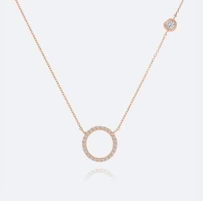 Collier en or plaqué S925 Cercle en argent Collier CZ Collier pour femmes 925 Sterling Silver
