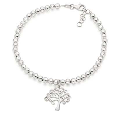 Bracelet en forme de cœur et d'arbre en forme de charme à perles 925 argent sterling pour bracelets pour femmes