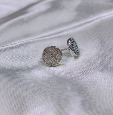 Cercle ZIRCON 18K plaqué en or artisanal Micron Pave CZ Eye Turkiye Design Stud Boucle d'oreille 925 Sterling Silver