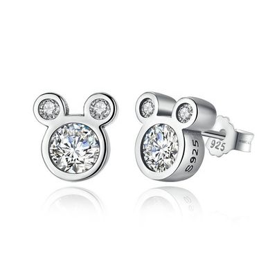 Évaluation par une tierce partie Certifié Jeux pour enfants bijoux 925 Sterling Silver Mouse Earrings