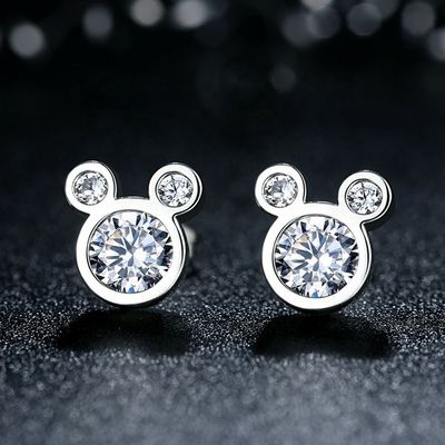 Évaluation par une tierce partie Certifié Jeux pour enfants bijoux 925 Sterling Silver Mouse Earrings