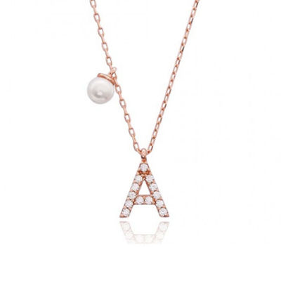 Une lettre en argent 925 exempt de nickel Un collier de charme en diamant